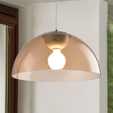 Nordic 1 Light Suspension Pendant: Red/Black/White Acrylic Shade Dome Ceiling Light