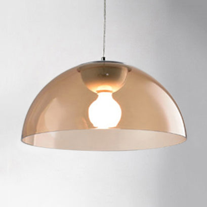 Nordic 1 Light Suspension Pendant: Red/Black/White Acrylic Shade Dome Ceiling Light