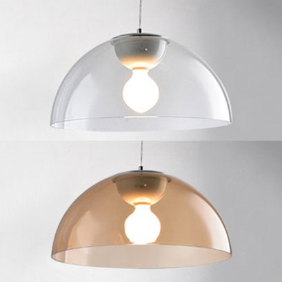 Nordic 1 Light Suspension Pendant: Red/Black/White Acrylic Shade Dome Ceiling Light