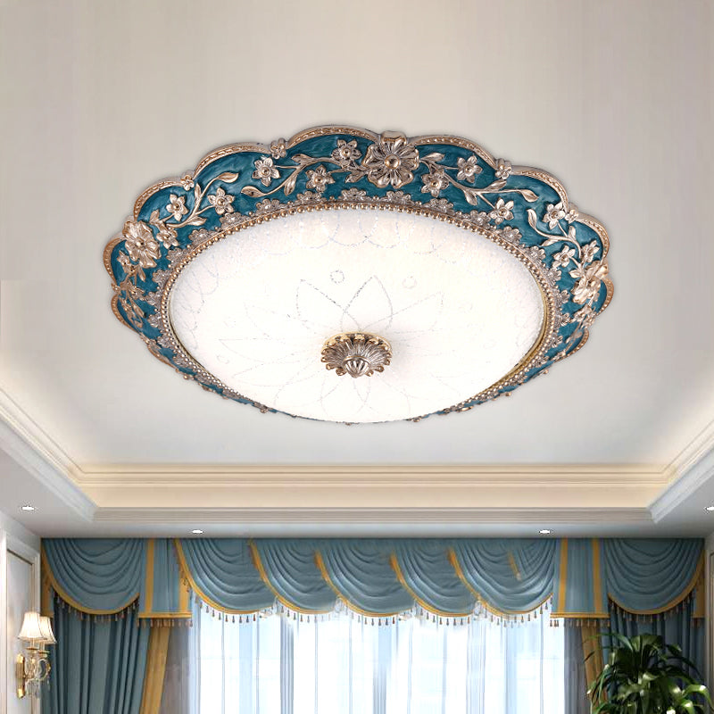 Modern Blue Crystal LED Flush Mount Ceiling Light for Bedroom, 12"/16"/19.5" Wide