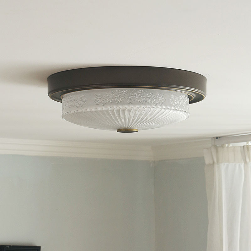 Black LED Crystal Flush Mount Ceiling Light for Rustic Bedroom