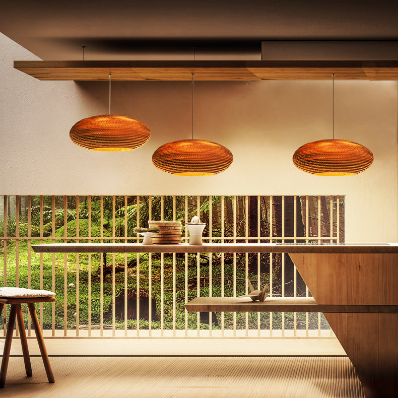 Asian Style Dome Shade Hanging Lamp In Brown For Restaurants - 1 Bulb Ceiling Light 4 Sizes / 16 B