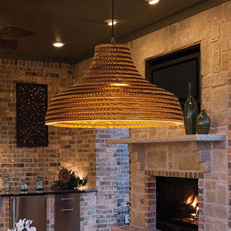 Asian Style Dome Shade Hanging Lamp In Brown For Restaurants - 1 Bulb Ceiling Light 4 Sizes / 16 F