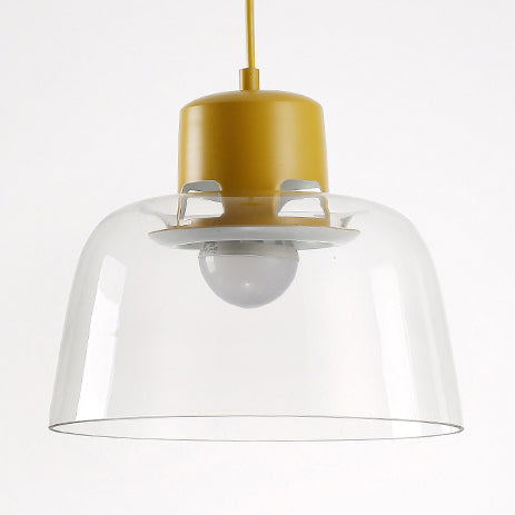 Modern Grey/Blue/Green Glass Pendant Light - 1-Light Ceiling Lamp Fixture