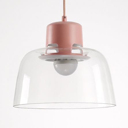 Modern Grey/Blue/Green Glass Pendant Light - 1-Light Ceiling Lamp Fixture