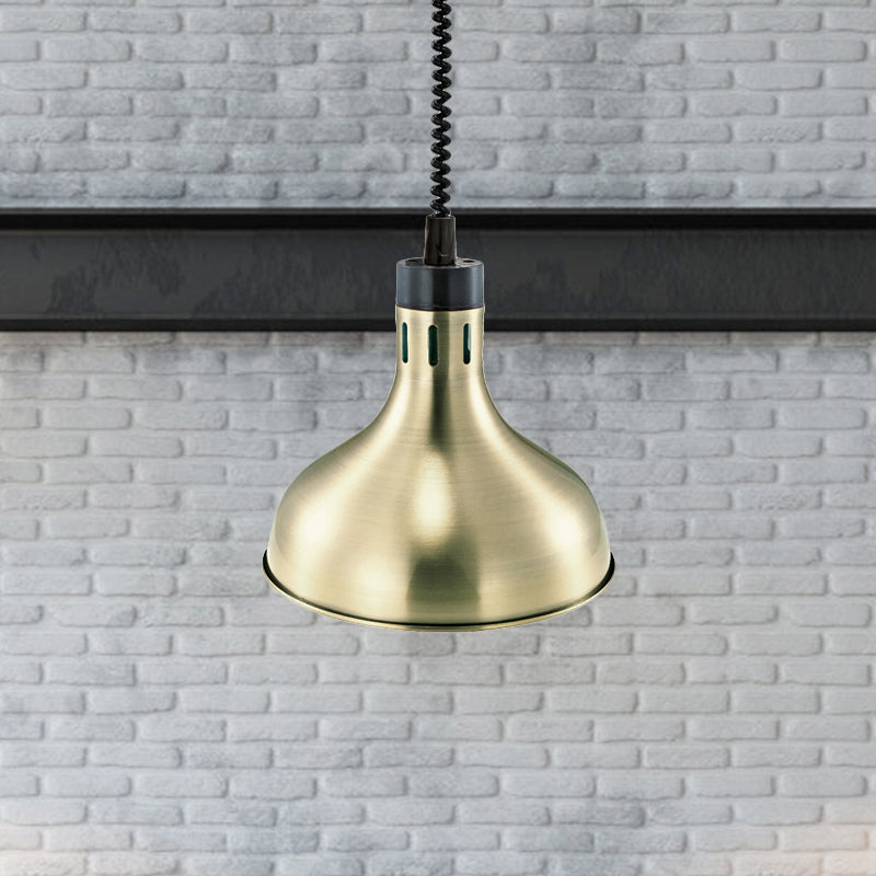 Vintage Dome Hanging Lamp: Extendable 1-Light Metallic Ceiling Fixture in Bronze/Copper for Kitchen
