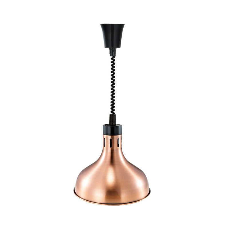 Vintage Dome Hanging Lamp With Extendable Arm 1-Light Metallic Ceiling Fixture In Bronze/Copper For