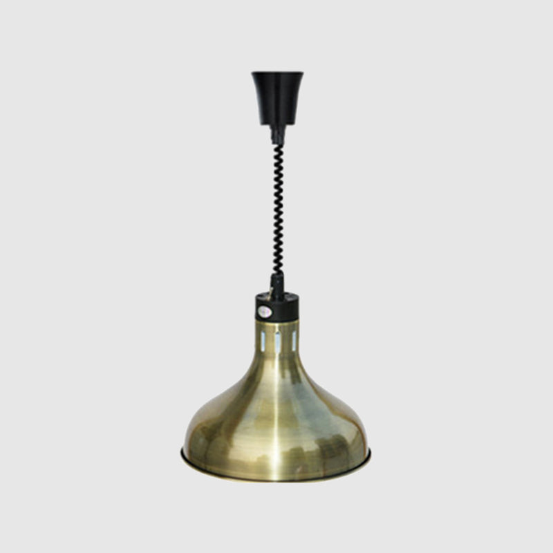 Vintage Dome Hanging Lamp With Extendable Arm 1-Light Metallic Ceiling Fixture In Bronze/Copper For