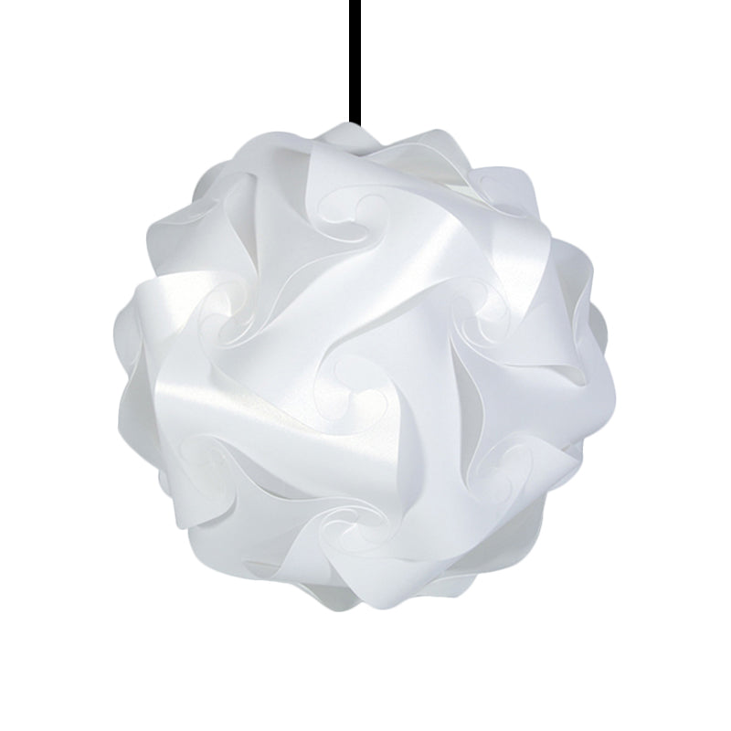 Contemporary Acrylic Globe Hanging Lamp Set - White/Red/Pink, 1-Light Pendant Light, 8"/9"/10" Dia (Pack of 2)