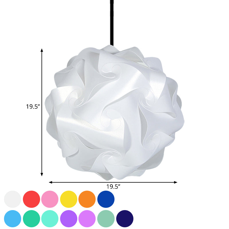 Contemporary Hanging Globe Lamp Set - White/Red/Pink 1-Light Acrylic Ceiling Pendant Light 8/9/10