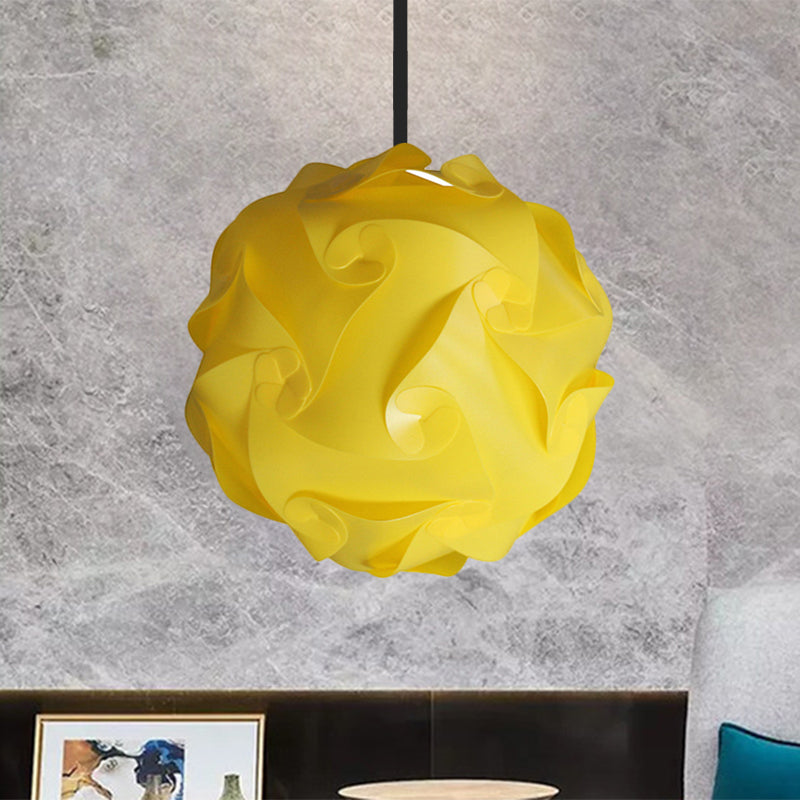 Contemporary Hanging Globe Lamp Set - White/Red/Pink 1-Light Acrylic Ceiling Pendant Light 8/9/10