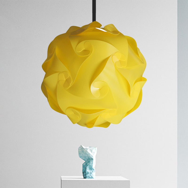Contemporary Hanging Globe Lamp Set - White/Red/Pink 1-Light Acrylic Ceiling Pendant Light 8/9/10