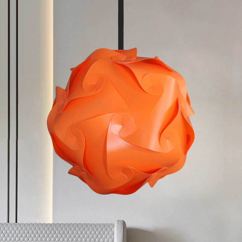 Contemporary Hanging Globe Lamp Set - White/Red/Pink 1-Light Acrylic Ceiling Pendant Light 8/9/10