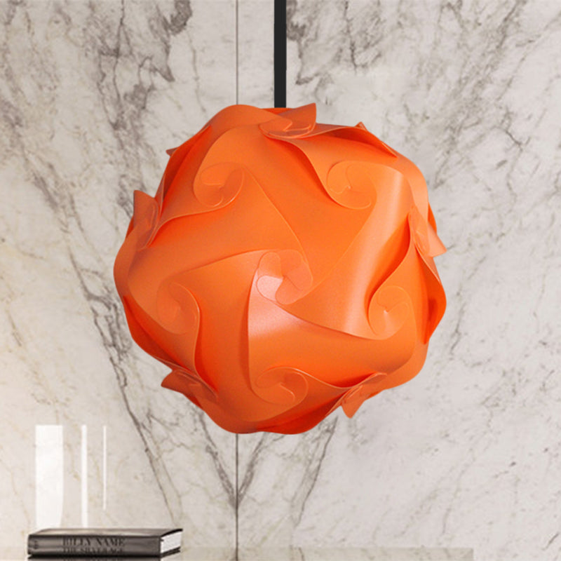 Contemporary Hanging Globe Lamp Set - White/Red/Pink 1-Light Acrylic Ceiling Pendant Light 8/9/10