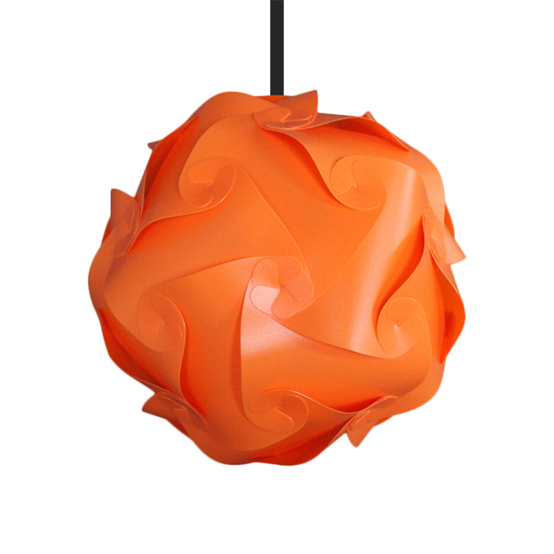 Contemporary Hanging Globe Lamp Set - White/Red/Pink 1-Light Acrylic Ceiling Pendant Light 8/9/10
