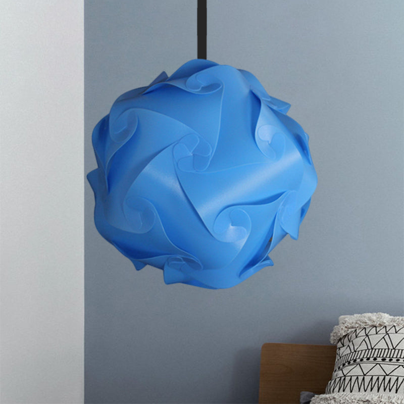 Contemporary Hanging Globe Lamp Set - White/Red/Pink 1-Light Acrylic Ceiling Pendant Light 8/9/10