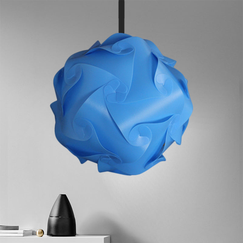 Contemporary Acrylic Globe Hanging Lamp Set - White/Red/Pink, 1-Light Pendant Light, 8"/9"/10" Dia (Pack of 2)