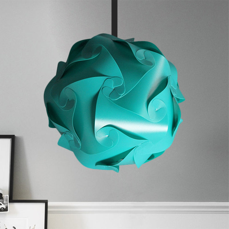 Contemporary Acrylic Globe Hanging Lamp Set - White/Red/Pink, 1-Light Pendant Light, 8"/9"/10" Dia (Pack of 2)
