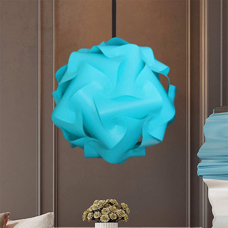 Contemporary Acrylic Globe Hanging Lamp Set - White/Red/Pink, 1-Light Pendant Light, 8"/9"/10" Dia (Pack of 2)