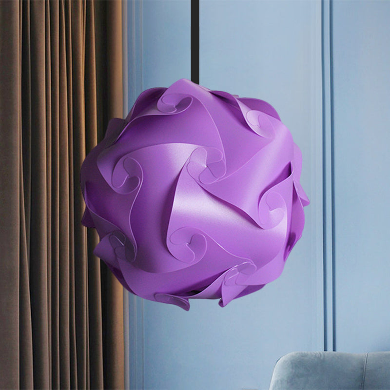 Contemporary Hanging Globe Lamp Set - White/Red/Pink 1-Light Acrylic Ceiling Pendant Light 8/9/10