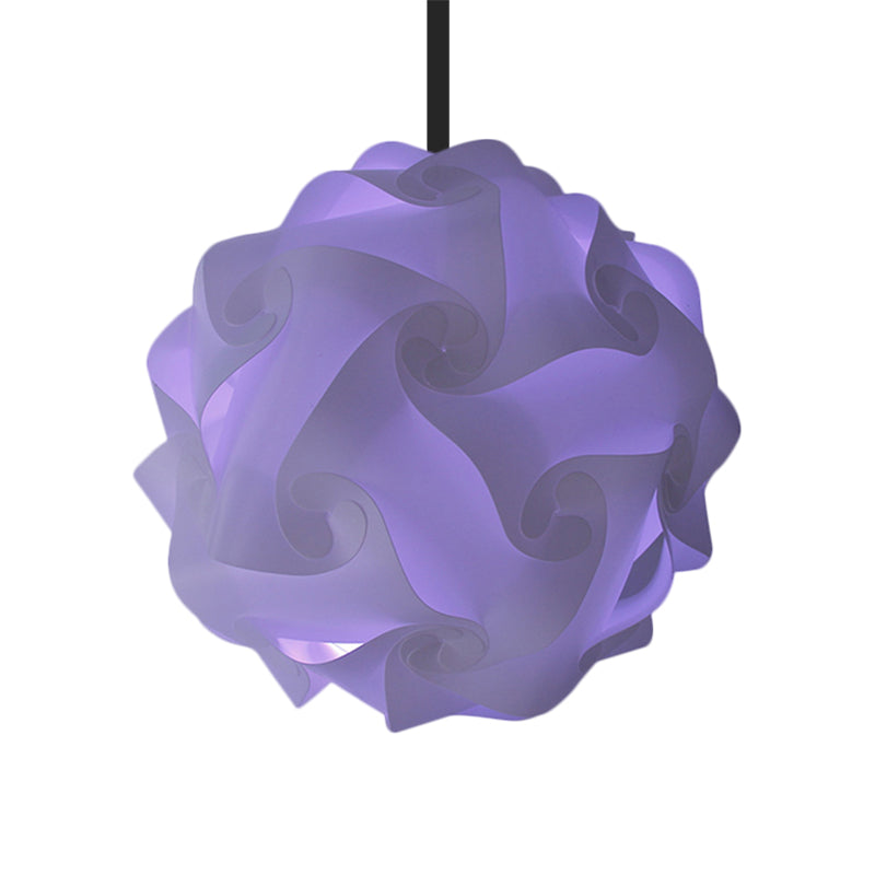 Contemporary Acrylic Globe Hanging Lamp Set - White/Red/Pink, 1-Light Pendant Light, 8"/9"/10" Dia (Pack of 2)