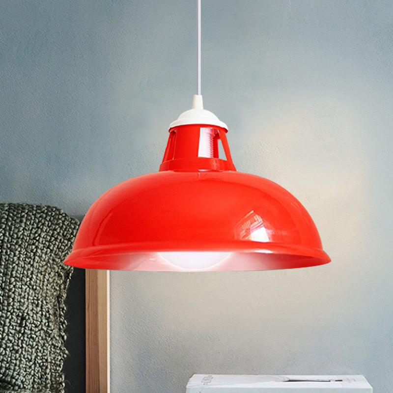 Vintage Coin Pattern Pendant Light with Acrylic Shade - 1 Bulb Ceiling Fixture for Restaurant (Red/Yellow/Green)