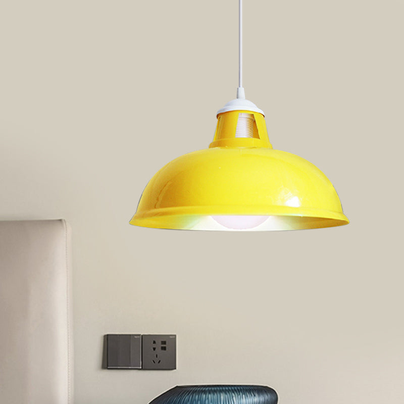 Vintage Coin Pattern Pendant Light with Acrylic Shade - 1 Bulb Ceiling Fixture for Restaurant (Red/Yellow/Green)