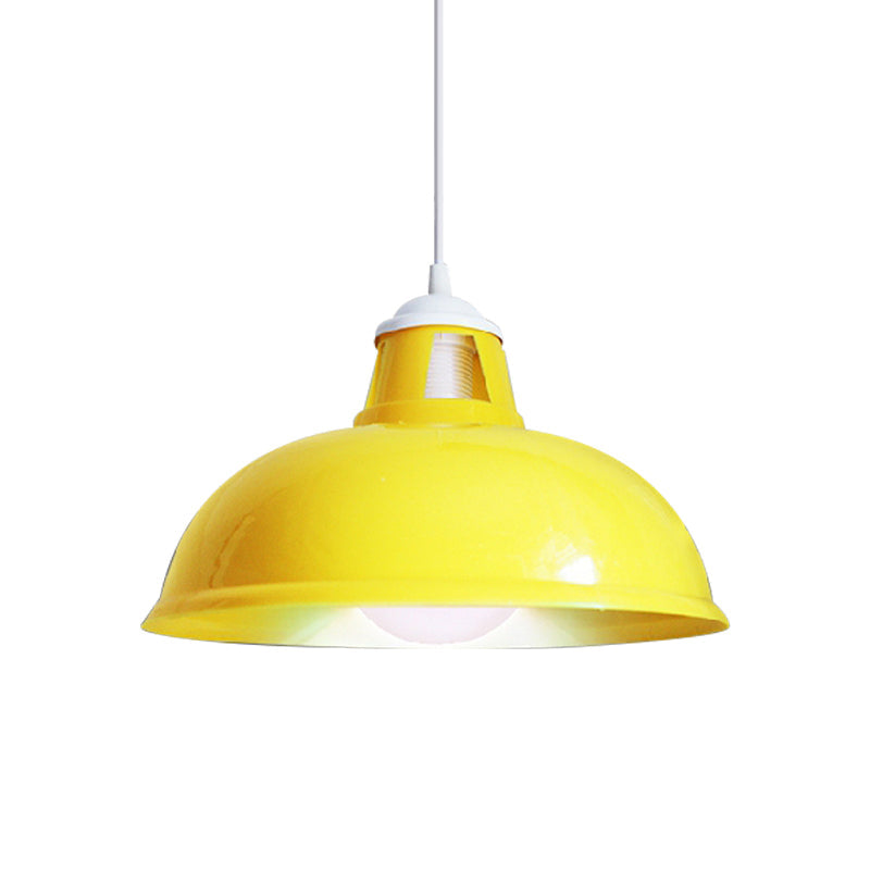 Vintage Coin Pattern Pendant Light with Acrylic Shade - 1 Bulb Ceiling Fixture for Restaurant (Red/Yellow/Green)