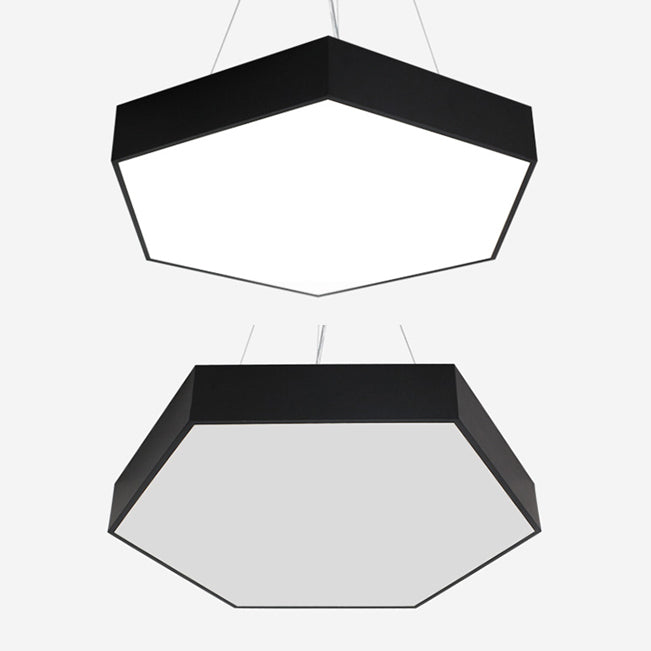 Contemporary LED Hexagon Pendant Lamp - Yellow/Silver/Purple, 12"/18"/23.5" Wide