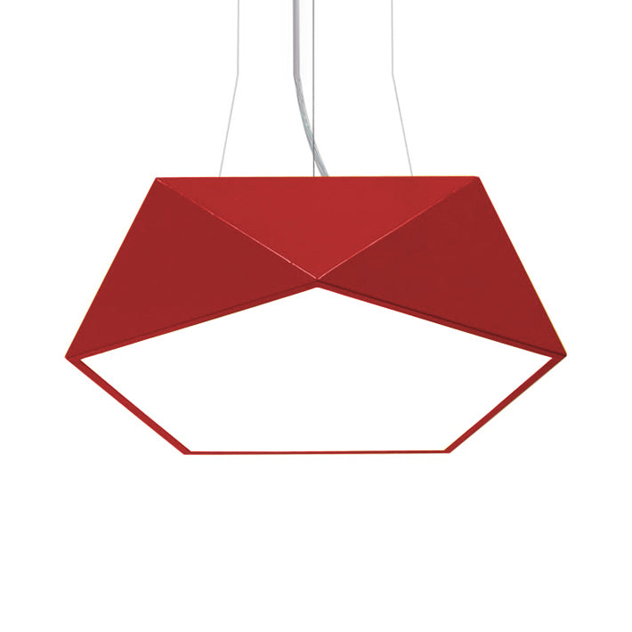 Pentagon Pendant Lighting Metal Ceiling Lamp Fixture with LED and Acrylic Diffuser