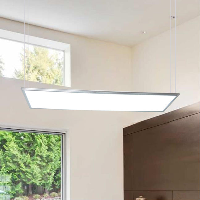Simplicity Led Metal Pendant Light - White Acrylic Diffuser Square/Rectangular Shape 3 Sizes