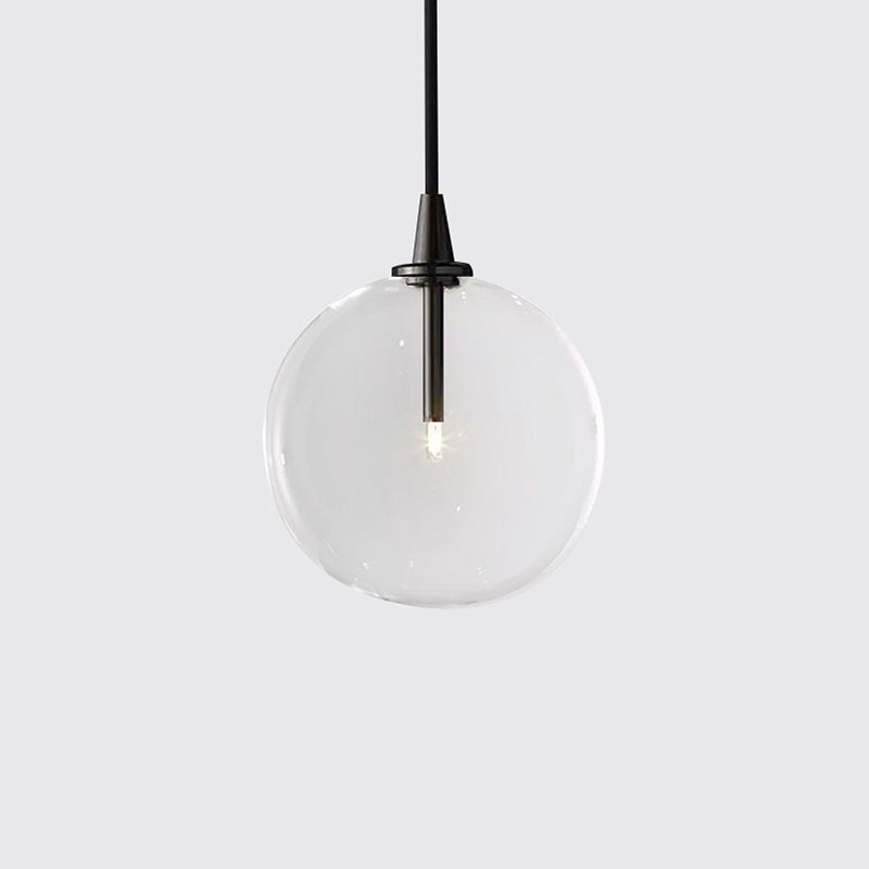 Post-Modern Glass Pendant Light - Wide Led Black/Gold Hanging Lamp For Dining Room Black / 4