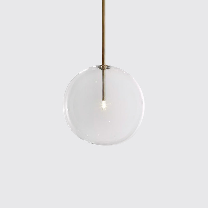 Post-Modern Clear Glass LED Pendant Light: 5"/6"/8" Wide, Black/Gold, for Dining Room