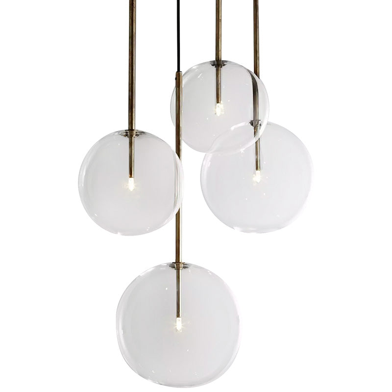 Post-Modern Clear Glass LED Pendant Light: 5"/6"/8" Wide, Black/Gold, for Dining Room