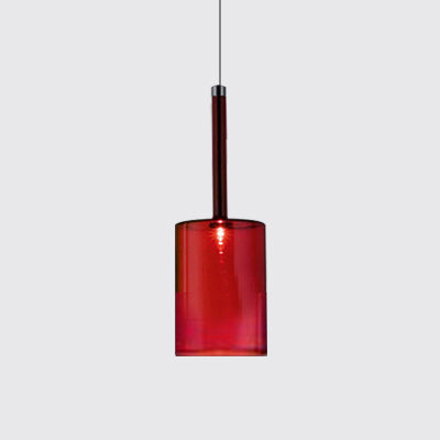 Sofia - Modernist 1-Light Grey/Red/Orange LED Pendant Light Fixture