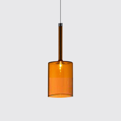 Sofia - Modernist 1-Light Grey/Red/Orange LED Pendant Light Fixture