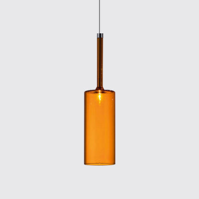Sofia - Modernist 1-Light Grey/Red/Orange LED Pendant Light Fixture
