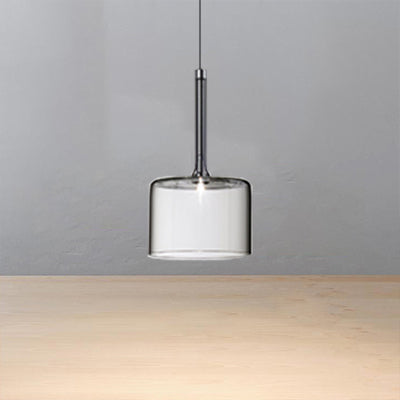 Sofia - Modernist 1-Light Grey/Red/Orange LED Pendant Light Fixture