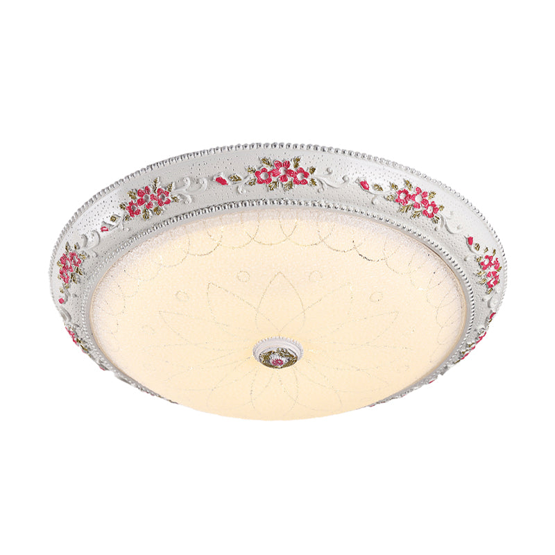 Traditional Style LED Flush Mount Ceiling Light in Cream Glass, Available in 3 Sizes