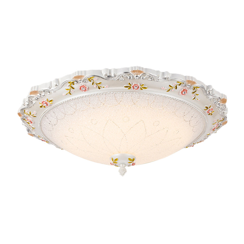 Vintage Style White Opaline Glass LED Flushmount Ceiling Lamp - 14", 16.5", 21" Wide - Warm/White Light