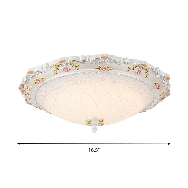 Vintage Style White Opaline Glass LED Flushmount Ceiling Lamp - 14", 16.5", 21" Wide - Warm/White Light