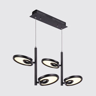 Elena - 2/4/6 2/4/6 Heads Leaf Suspended Pendant Light Modern Metal Black/White LED Hanging Light for Dining Room in Warm/White/Neutral Light