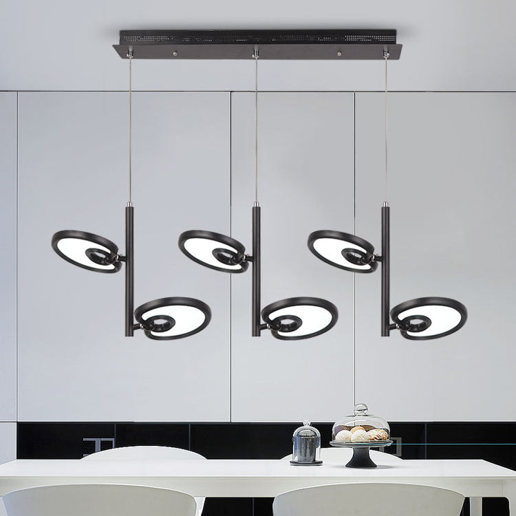 Elena - 2/4/6 2/4/6 Heads Leaf Suspended Pendant Light Modern Metal Black/White LED Hanging Light for Dining Room in Warm/White/Neutral Light
