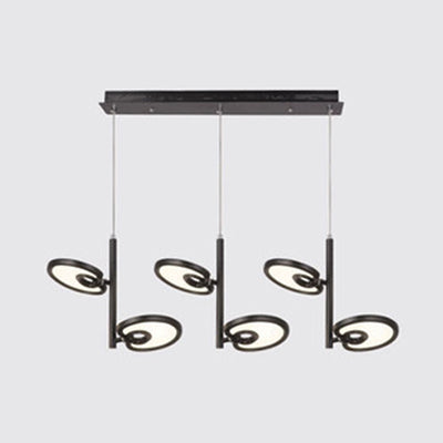 Elena - 2/4/6 2/4/6 Heads Leaf Suspended Pendant Light Modern Metal Black/White LED Hanging Light for Dining Room in Warm/White/Neutral Light