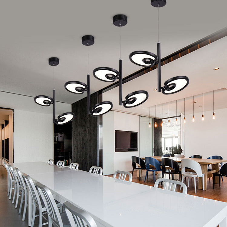 Elena - 2/4/6 2/4/6 Heads Leaf Suspended Pendant Light Modern Metal Black/White LED Hanging Light for Dining Room in Warm/White/Neutral Light