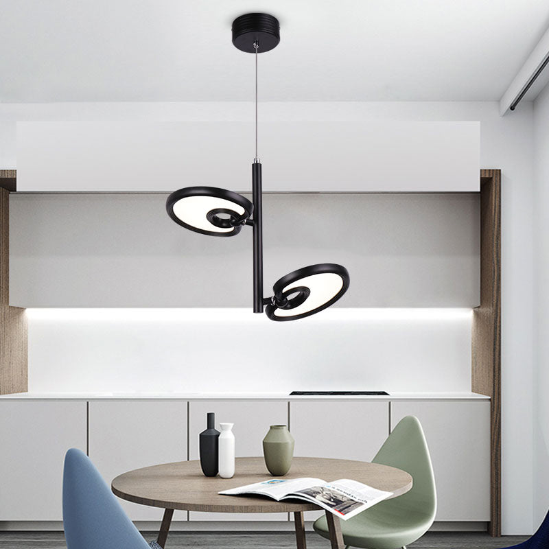 Elena - 2/4/6 2/4/6 Heads Leaf Suspended Pendant Light Modern Metal Black/White LED Hanging Light for Dining Room in Warm/White/Neutral Light