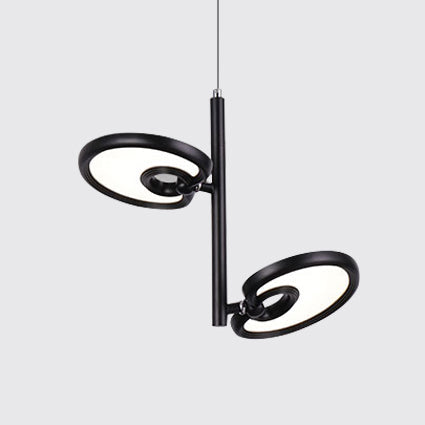 Elena - 2/4/6 2/4/6 Heads Leaf Suspended Pendant Light Modern Metal Black/White LED Hanging Light for Dining Room in Warm/White/Neutral Light
