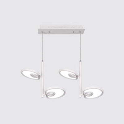 Elena - 2/4/6 2/4/6 Heads Leaf Suspended Pendant Light Modern Metal Black/White LED Hanging Light for Dining Room in Warm/White/Neutral Light
