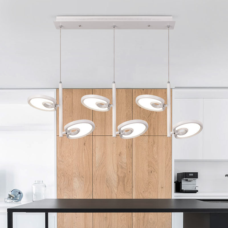 Elena - 2/4/6 2/4/6 Heads Leaf Suspended Pendant Light Modern Metal Black/White LED Hanging Light for Dining Room in Warm/White/Neutral Light