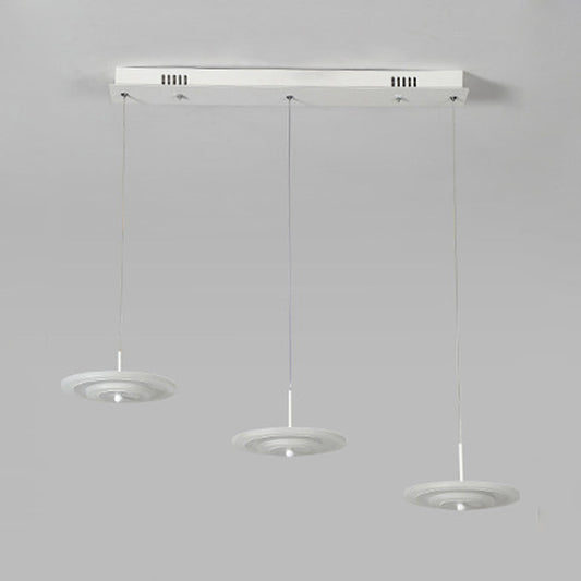 Homam - Modern White/Brown Round Ceiling Light Modern LED 3/6-Light Acrylic Hanging Pendant in Warm/White/Natural Light